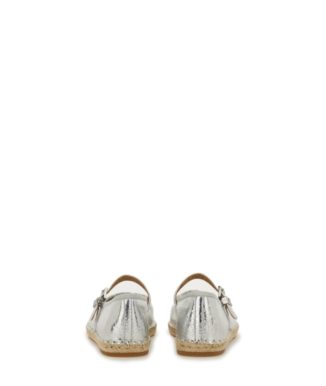 MICHAEL KORS Серебряные кожаные балетки, фото 3