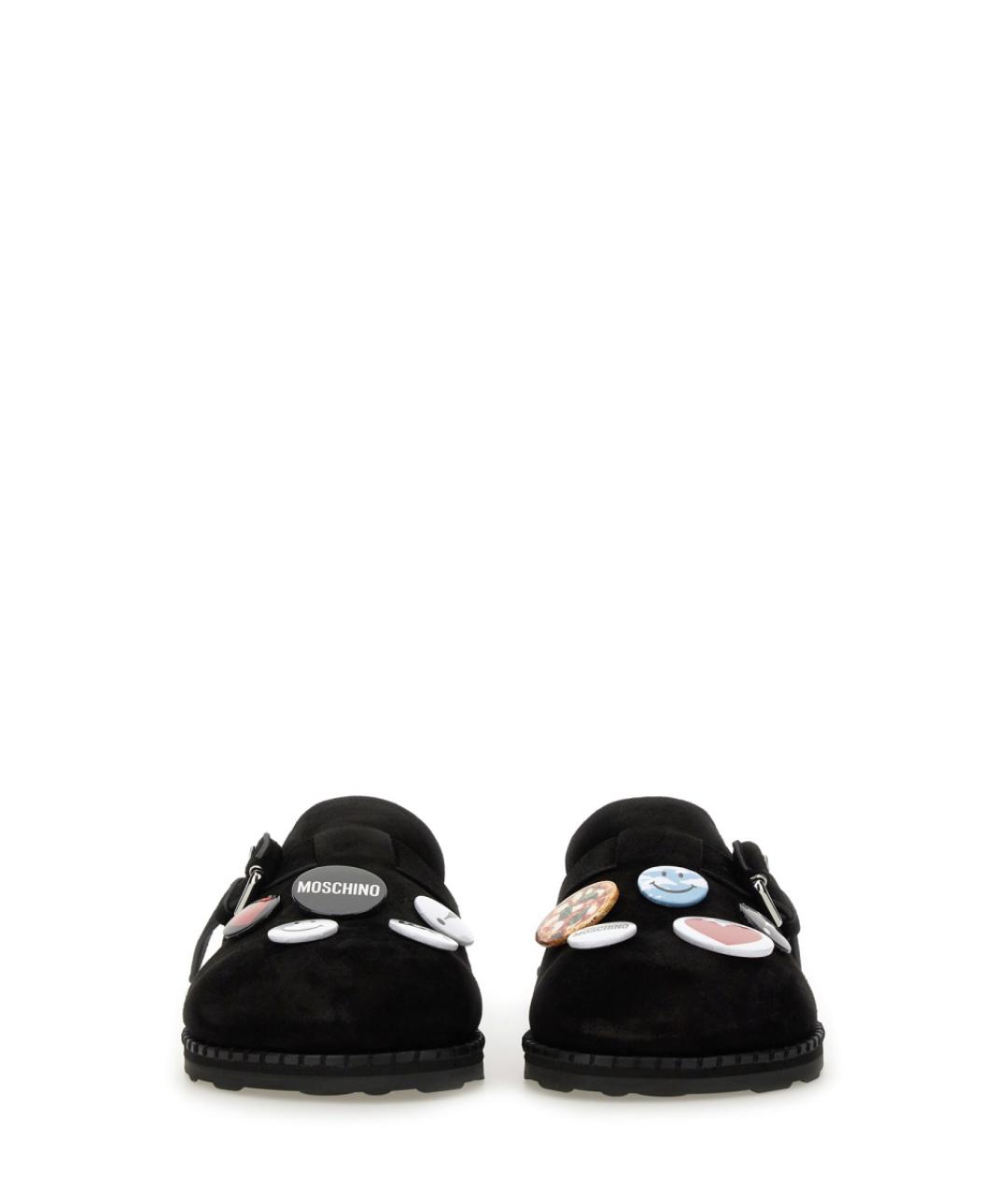 MOSCHINO Черные кожаные мюли, фото 4