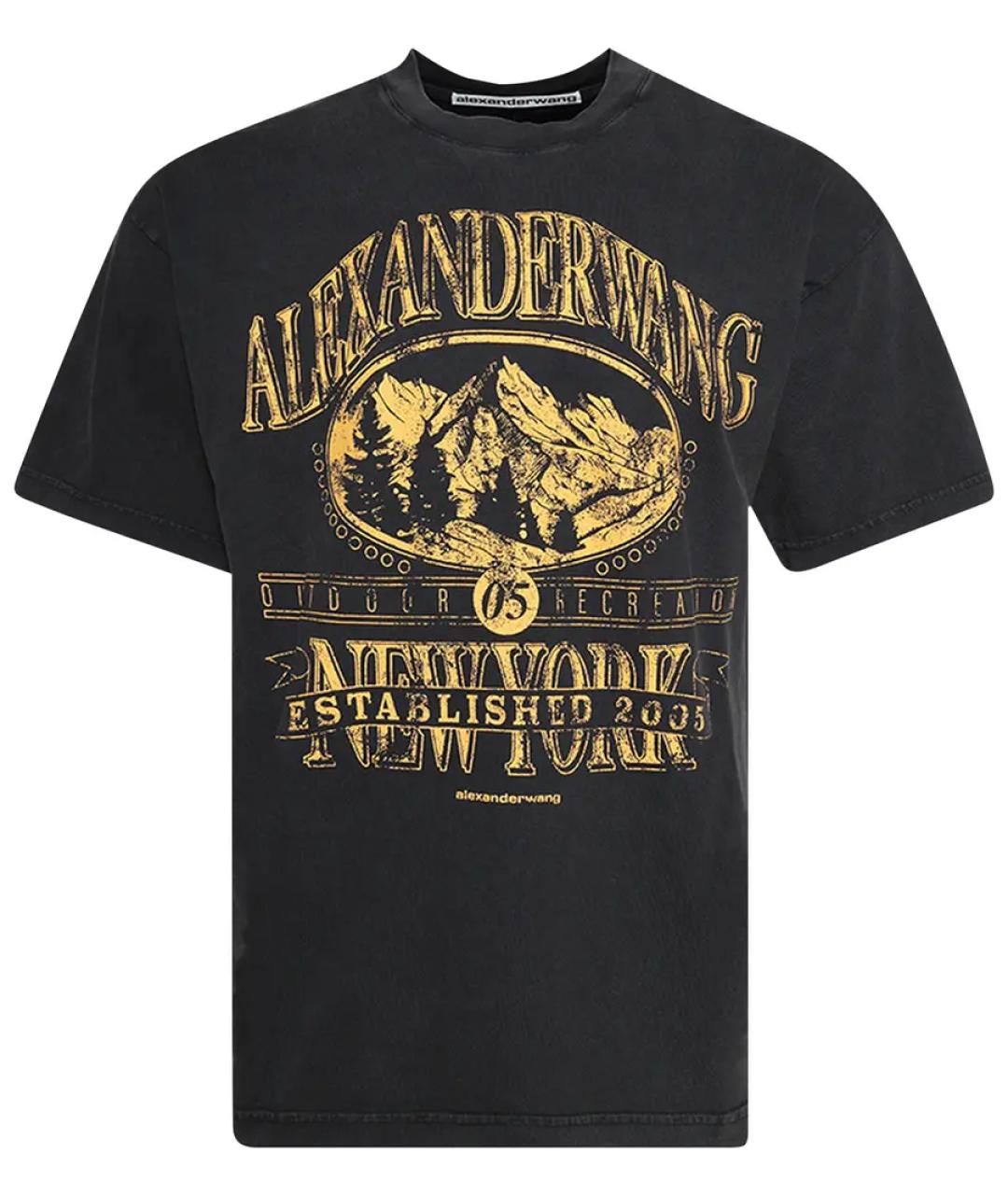 ALEXANDER WANG Черная хлопковая футболка, фото 1