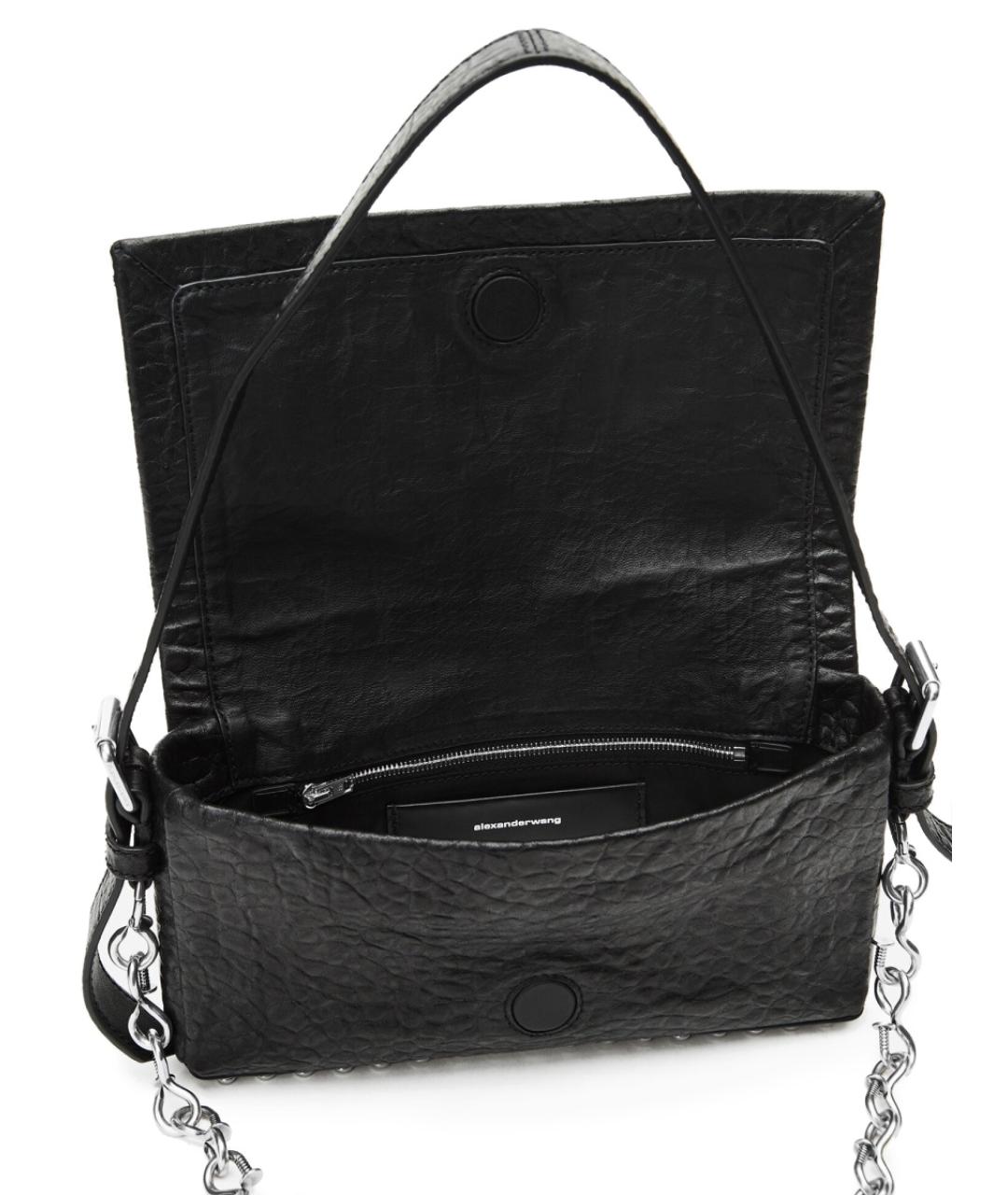 ALEXANDER WANG Черная кожаная сумка через плечо, фото 3
