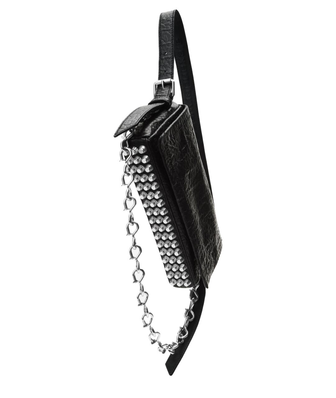 ALEXANDER WANG Черная кожаная сумка через плечо, фото 4