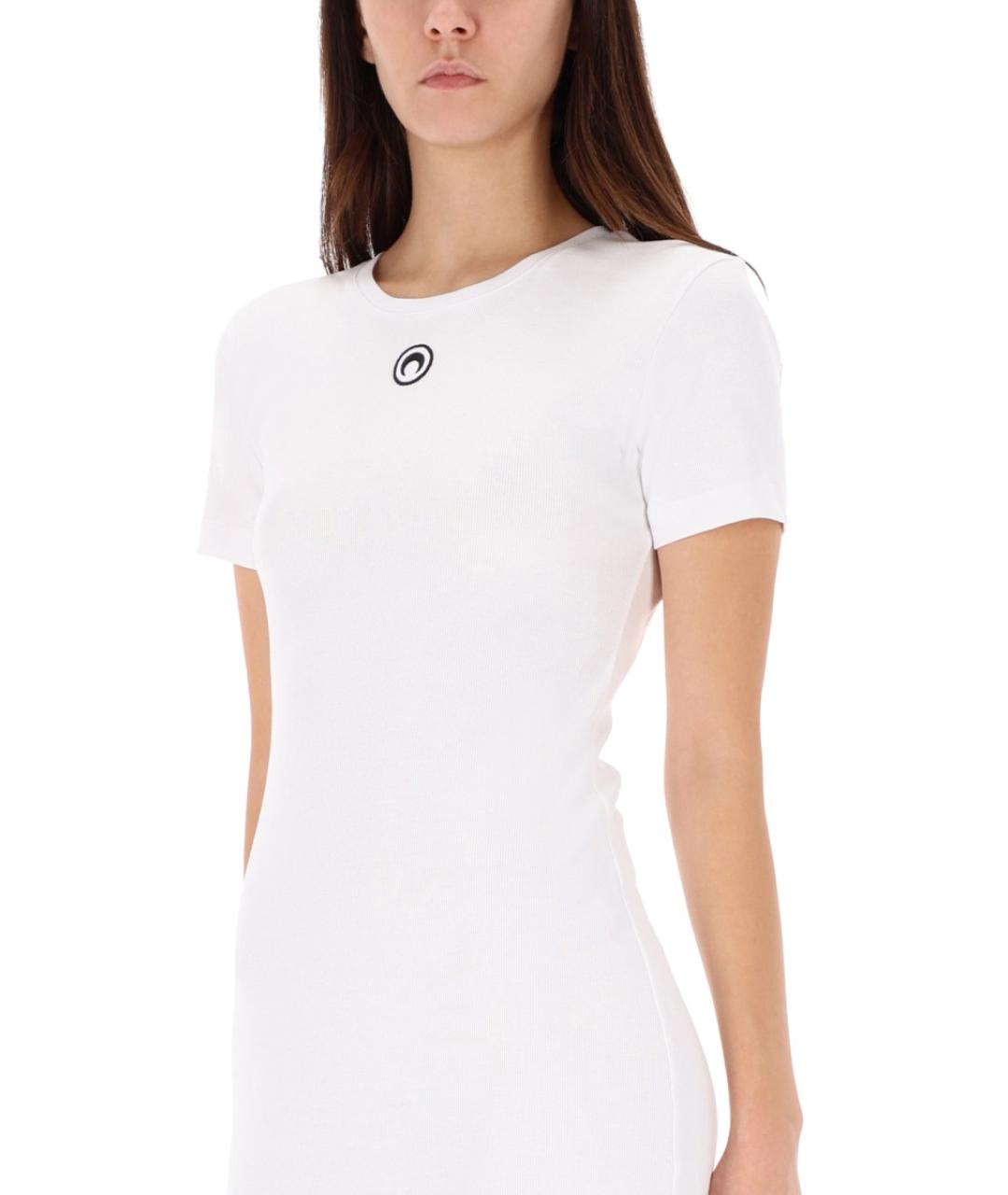 MARINE SERRE Белое хлопковое повседневное платье, фото 2