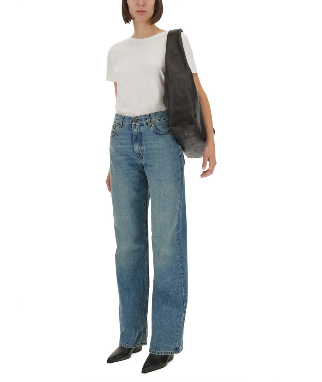 HAIKURE Синие хлопковые прямые джинсы, фото 2