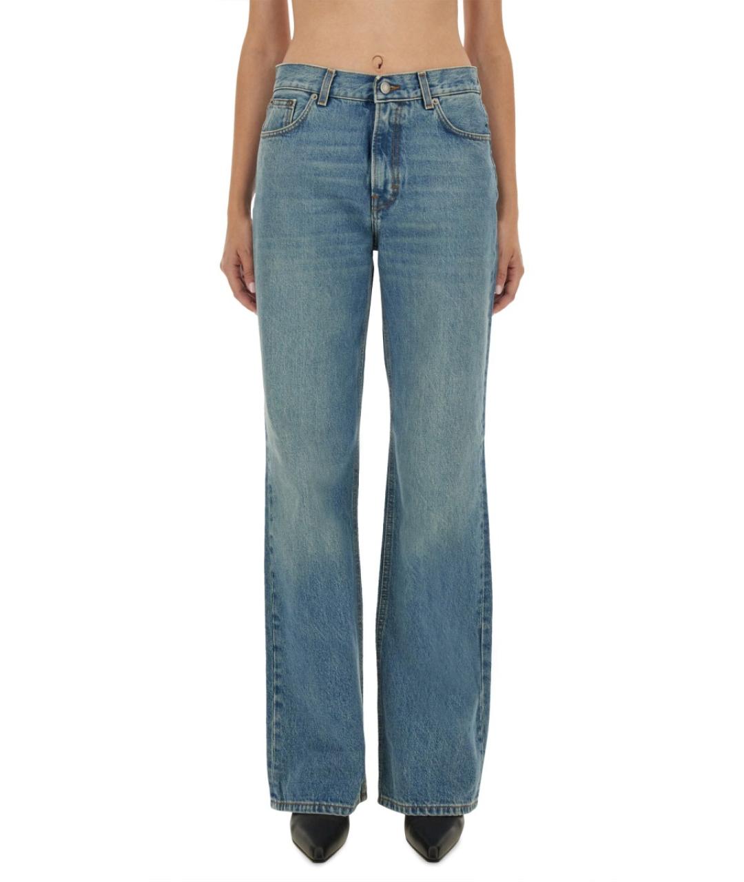 HAIKURE Синие хлопковые прямые джинсы, фото 5