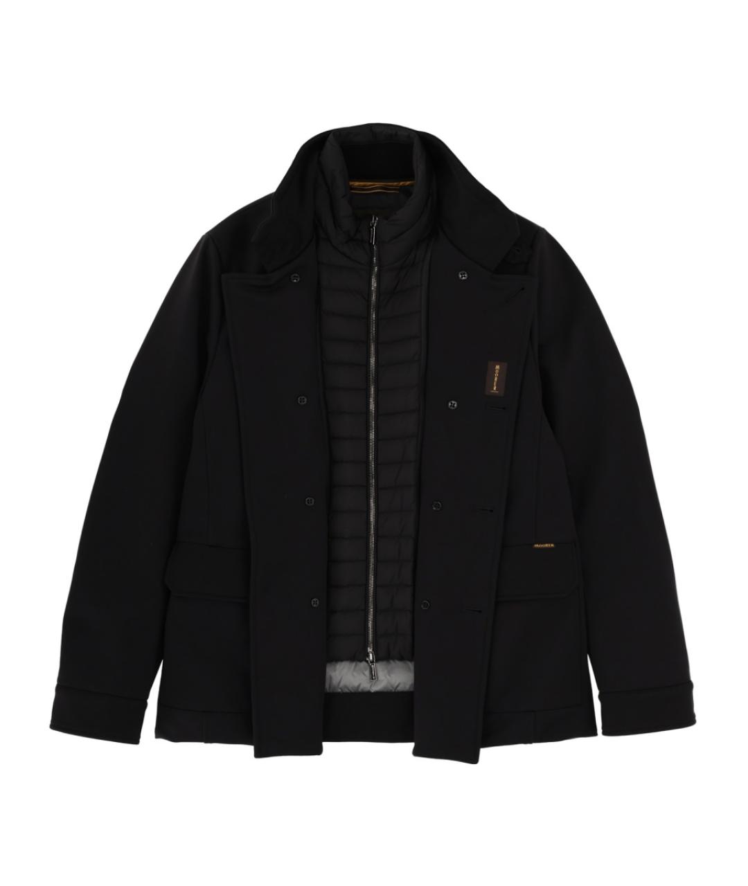 MOORER Черное вискозное пальто, фото 3