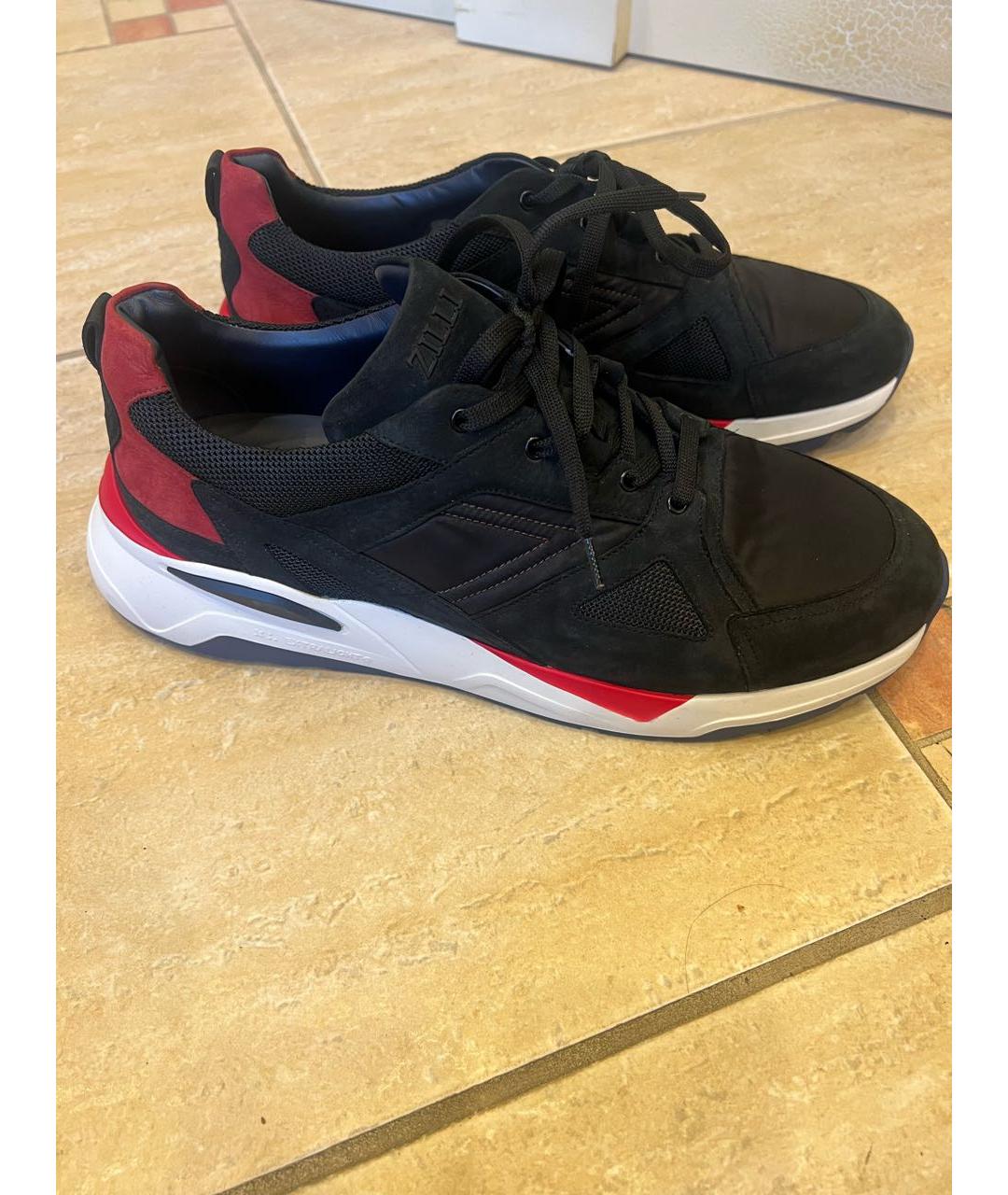 ZILLI Синие замшевые низкие кроссовки / кеды, фото 7