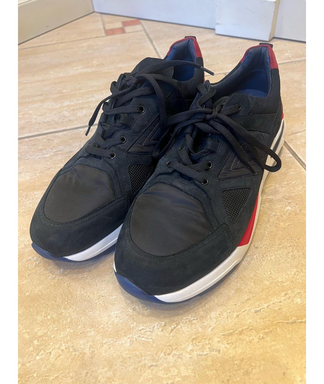 ZILLI Синие замшевые низкие кроссовки / кеды, фото 2