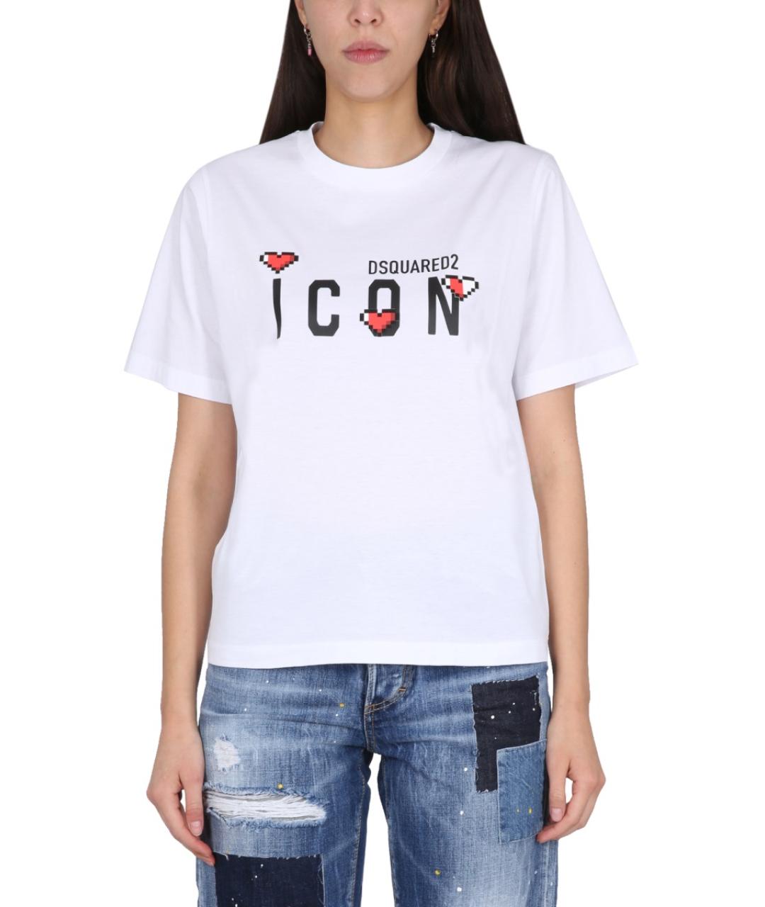 DSQUARED2 Белая хлопковая футболка, фото 2