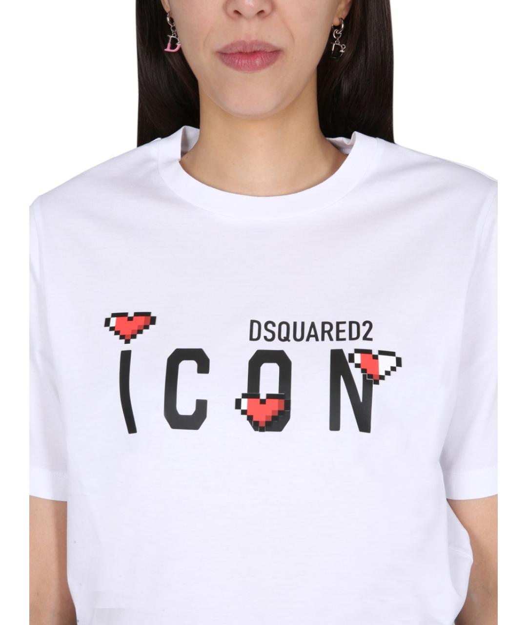 DSQUARED2 Белая хлопковая футболка, фото 5