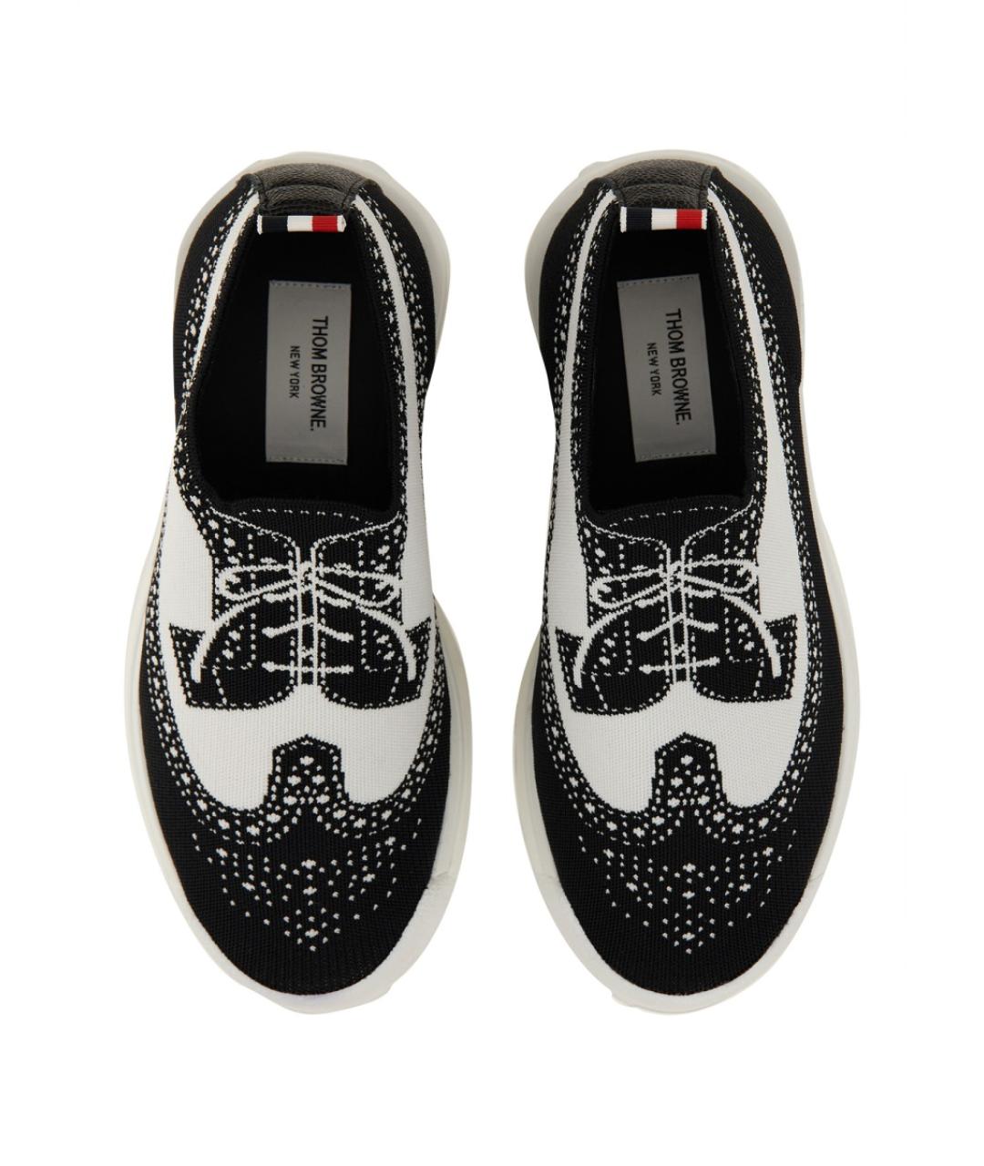 THOM BROWNE Черные синтетические низкие кроссовки / кеды, фото 2