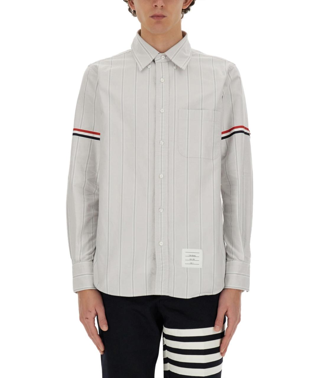 THOM BROWNE Серая хлопковая кэжуал рубашка, фото 2