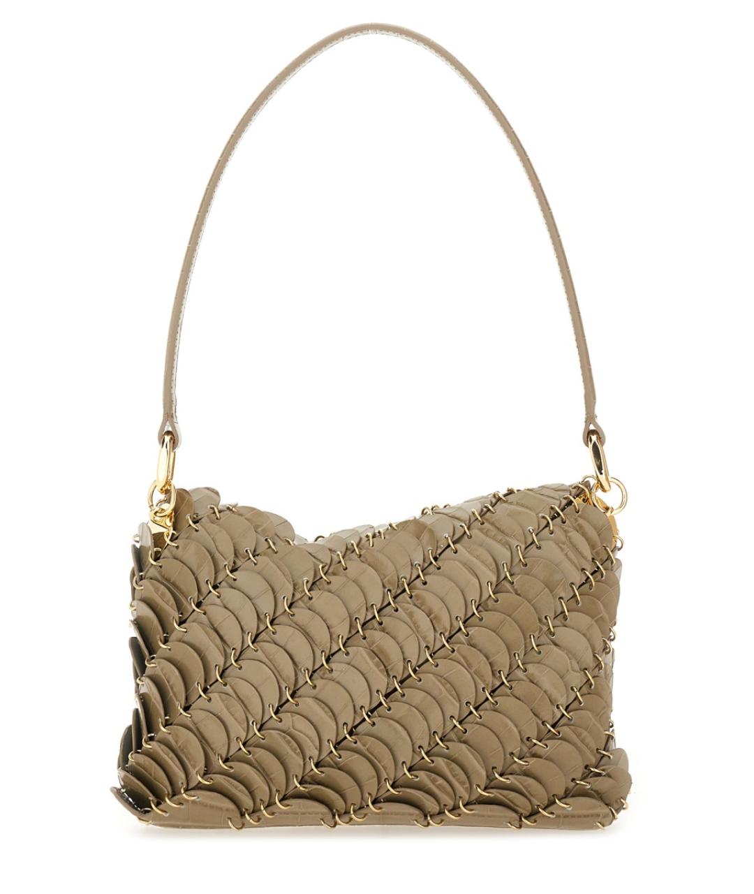 PACO RABANNE Бежевая кожаная сумка через плечо, фото 2