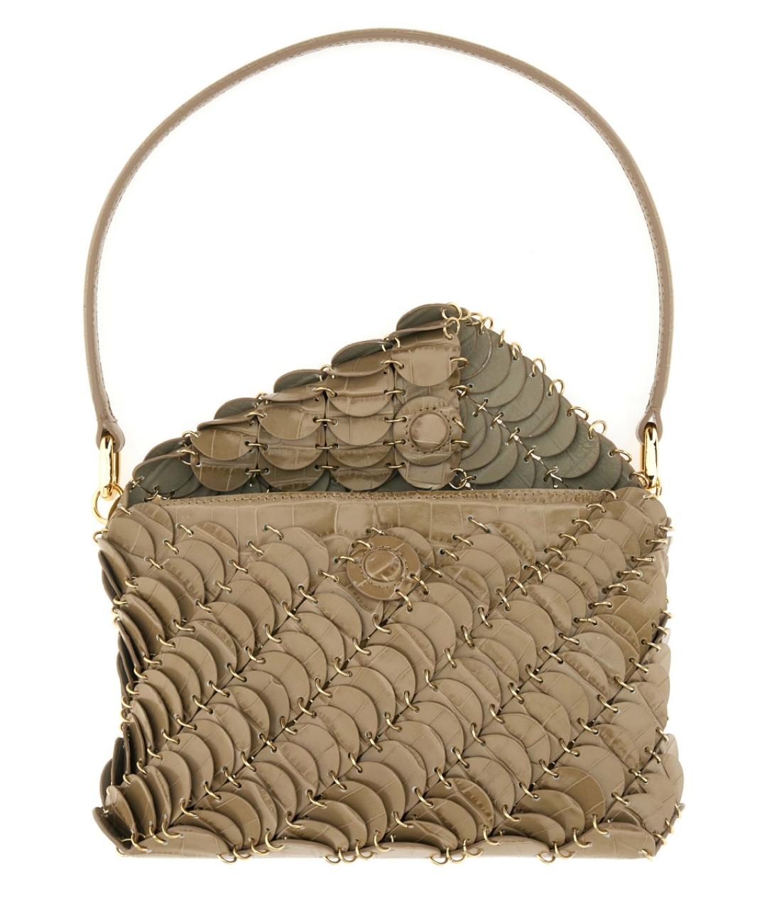 PACO RABANNE Бежевая кожаная сумка через плечо, фото 3