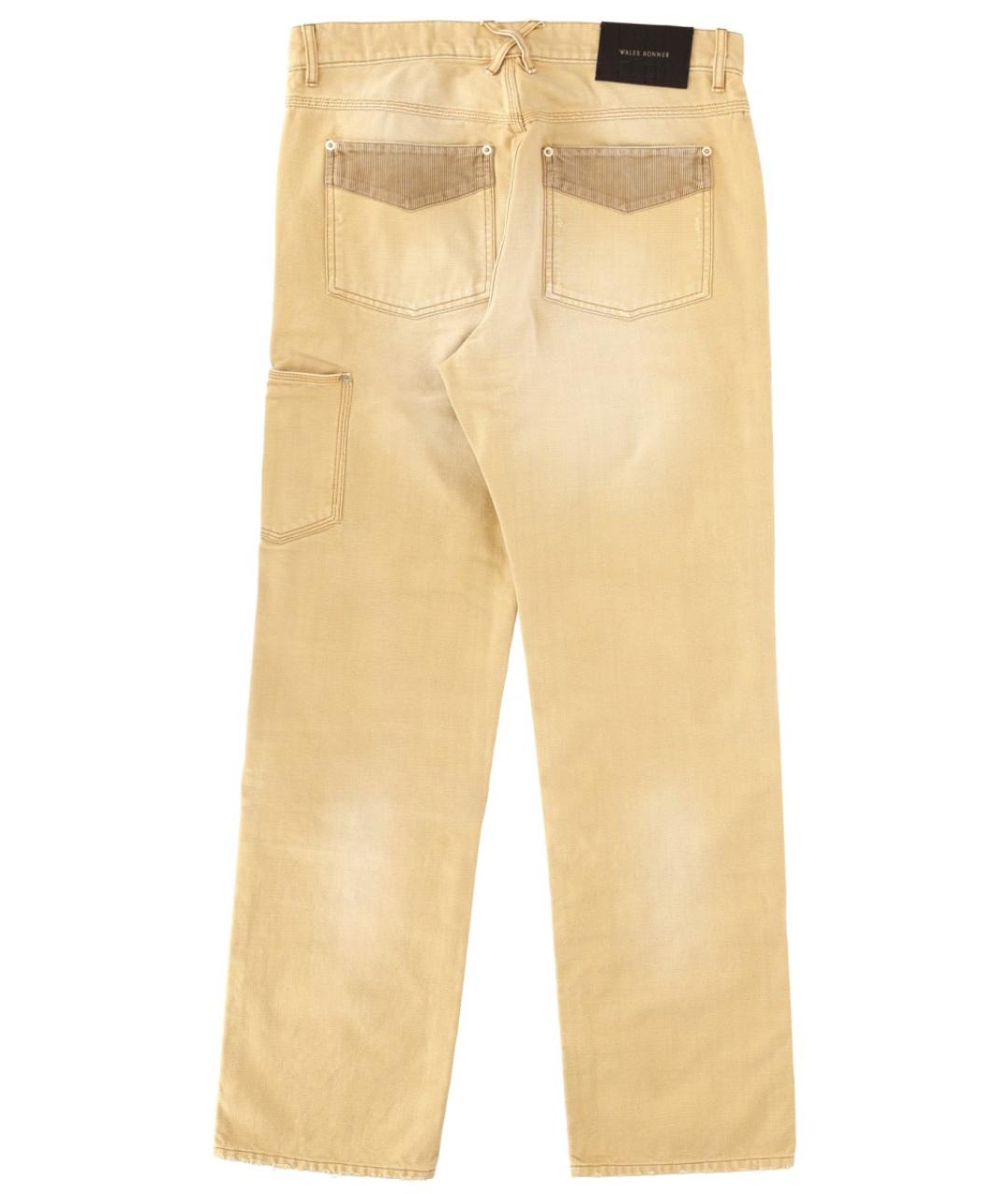 WALES BONNER Бежевые хлопковые прямые джинсы, фото 2