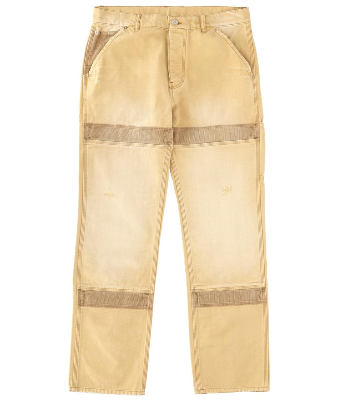 WALES BONNER Бежевые хлопковые прямые джинсы, фото 1