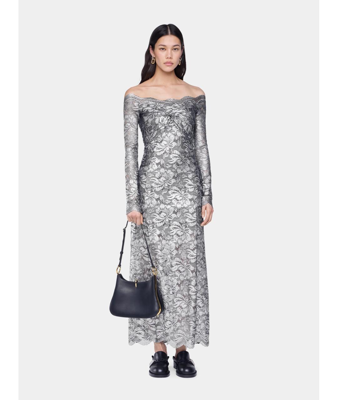 PACO RABANNE Серебряное полиамидовое коктейльное платье, фото 2