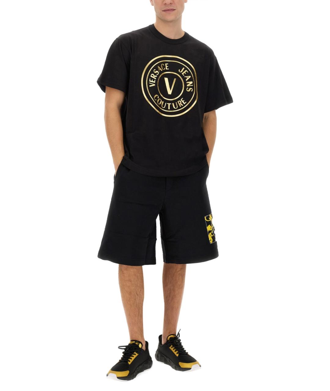 VERSACE JEANS COUTURE Черные хлопковые шорты, фото 3