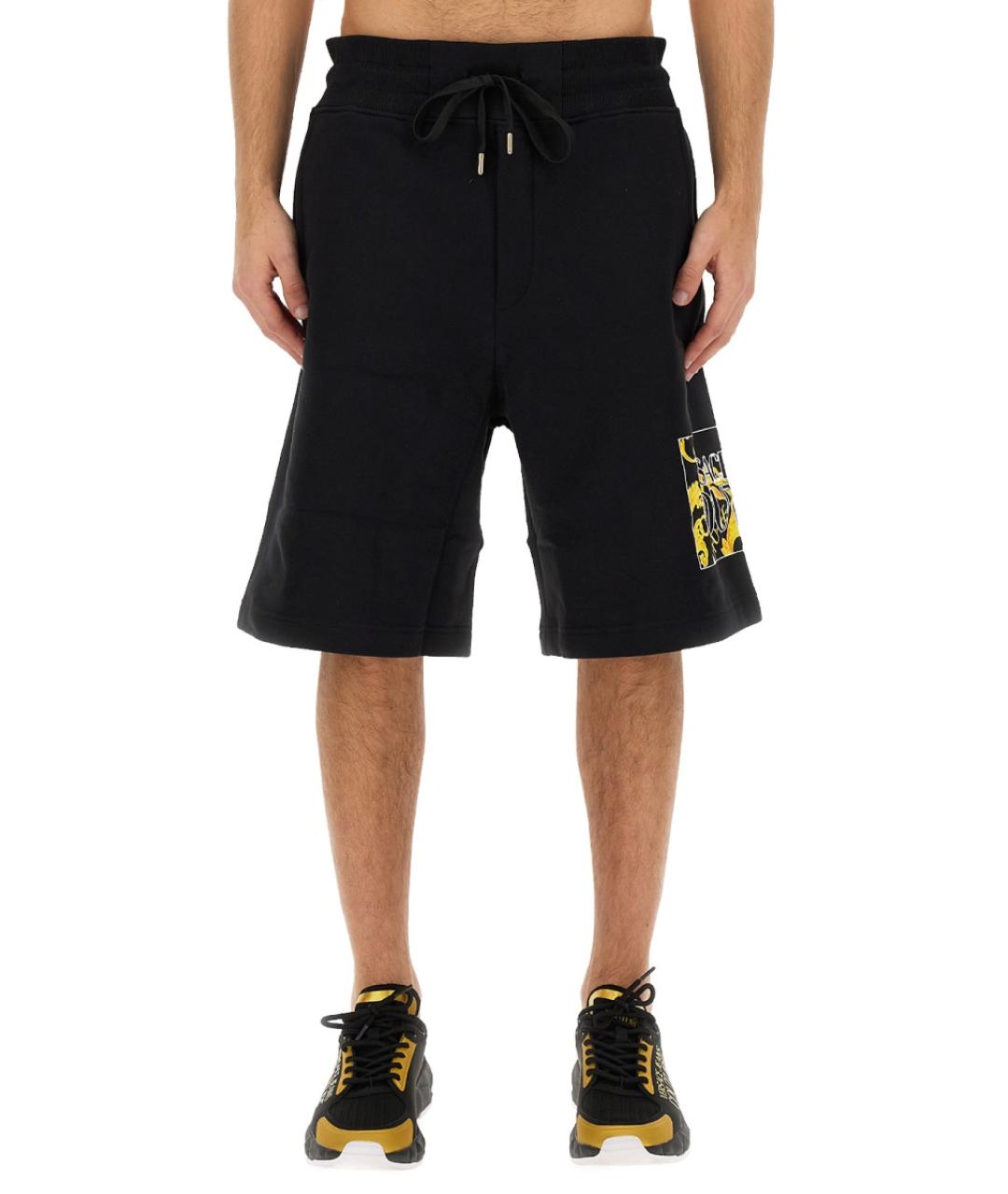 VERSACE JEANS COUTURE Черные хлопковые шорты, фото 2