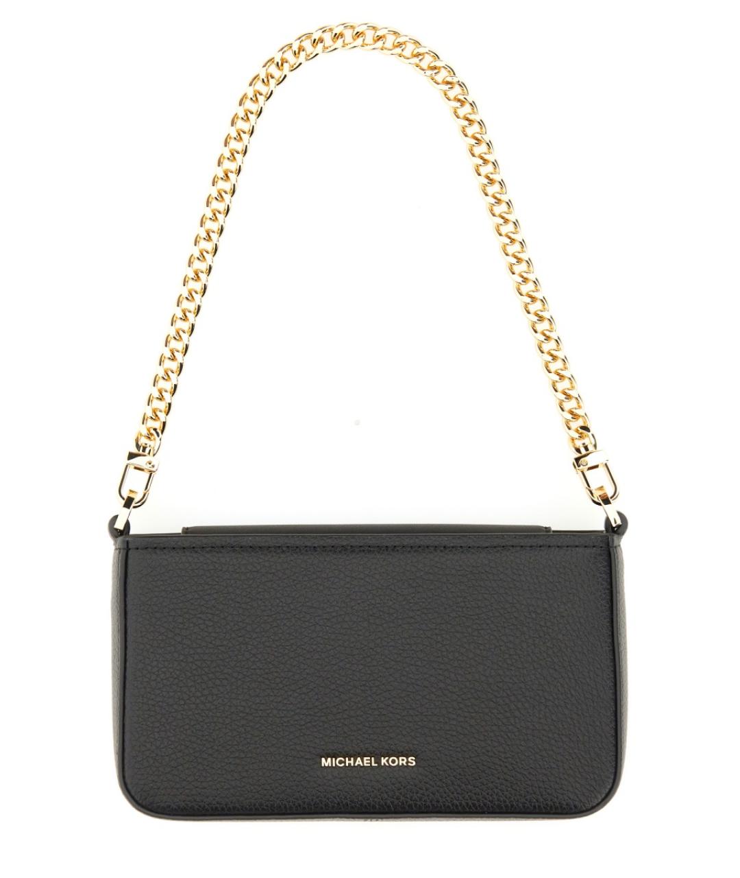 MICHAEL KORS Черная кожаная сумка через плечо, фото 1