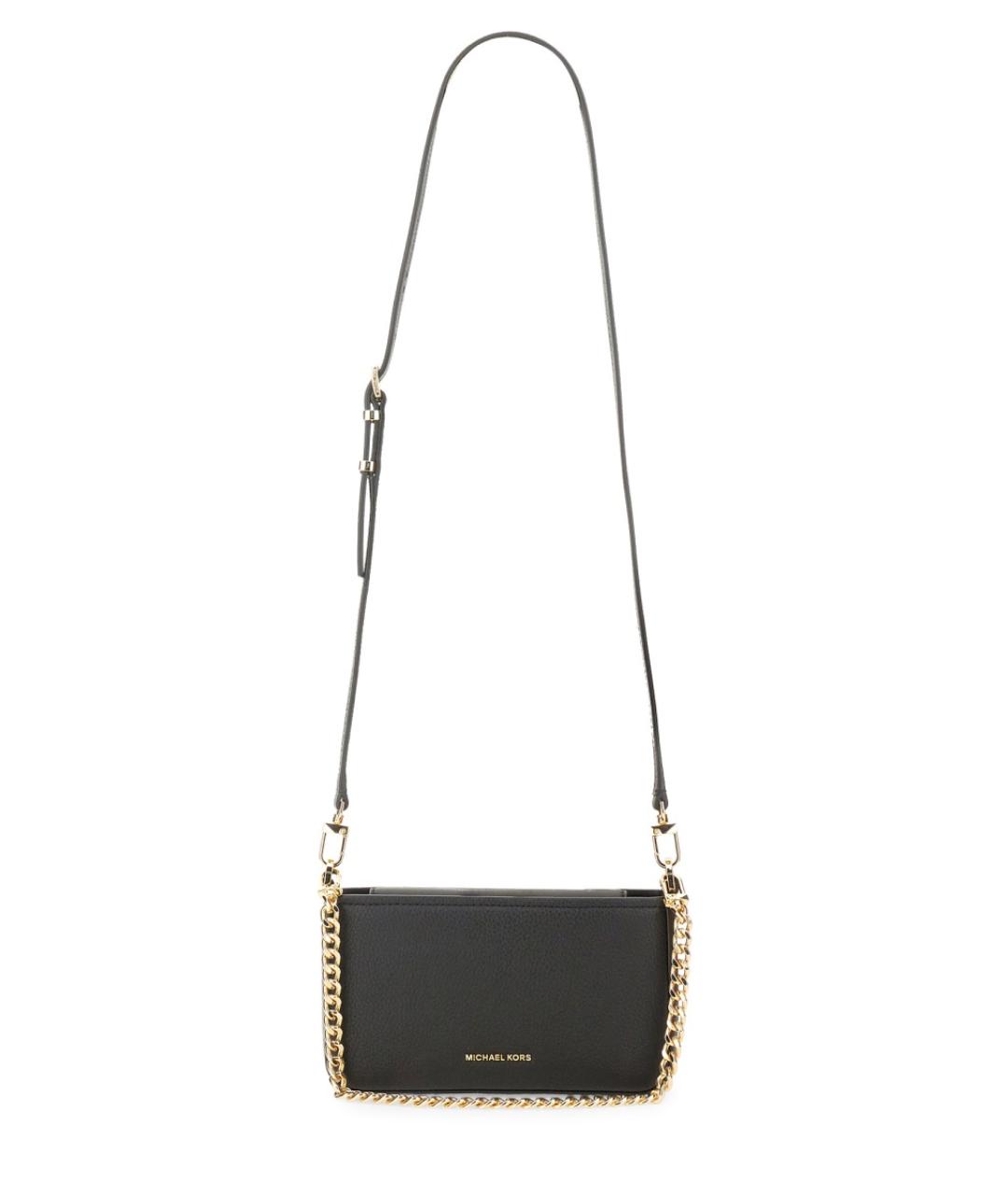 MICHAEL KORS Черная кожаная сумка через плечо, фото 2