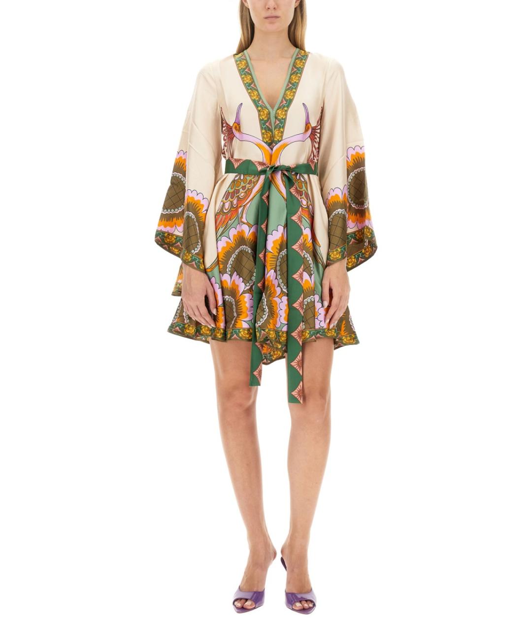 LA DOUBLEJ Мульти шелковое платье, фото 2