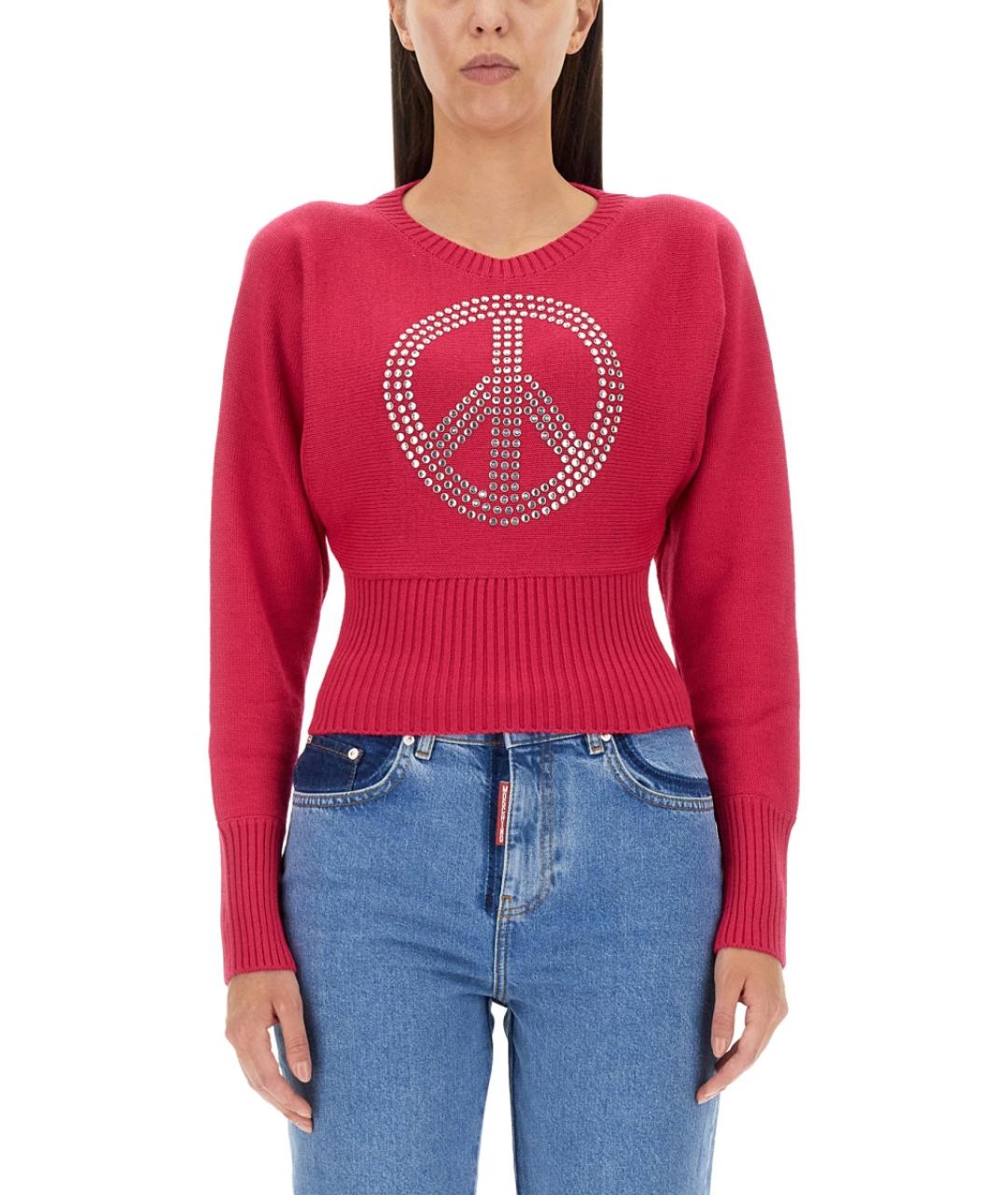 MOSCHINO JEANS Фуксия шерстяной джемпер / свитер, фото 5