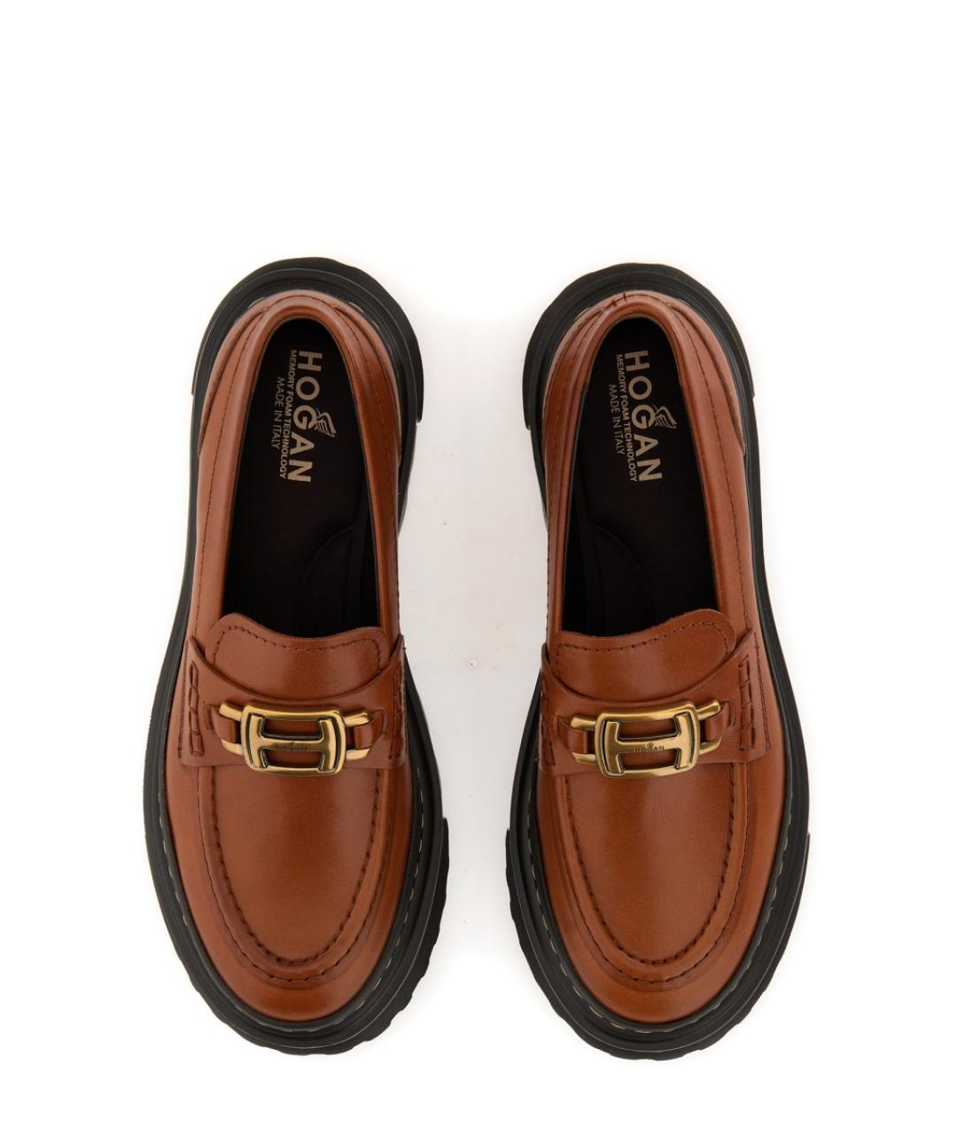 HOGAN Коричневые кожаные лоферы, фото 2