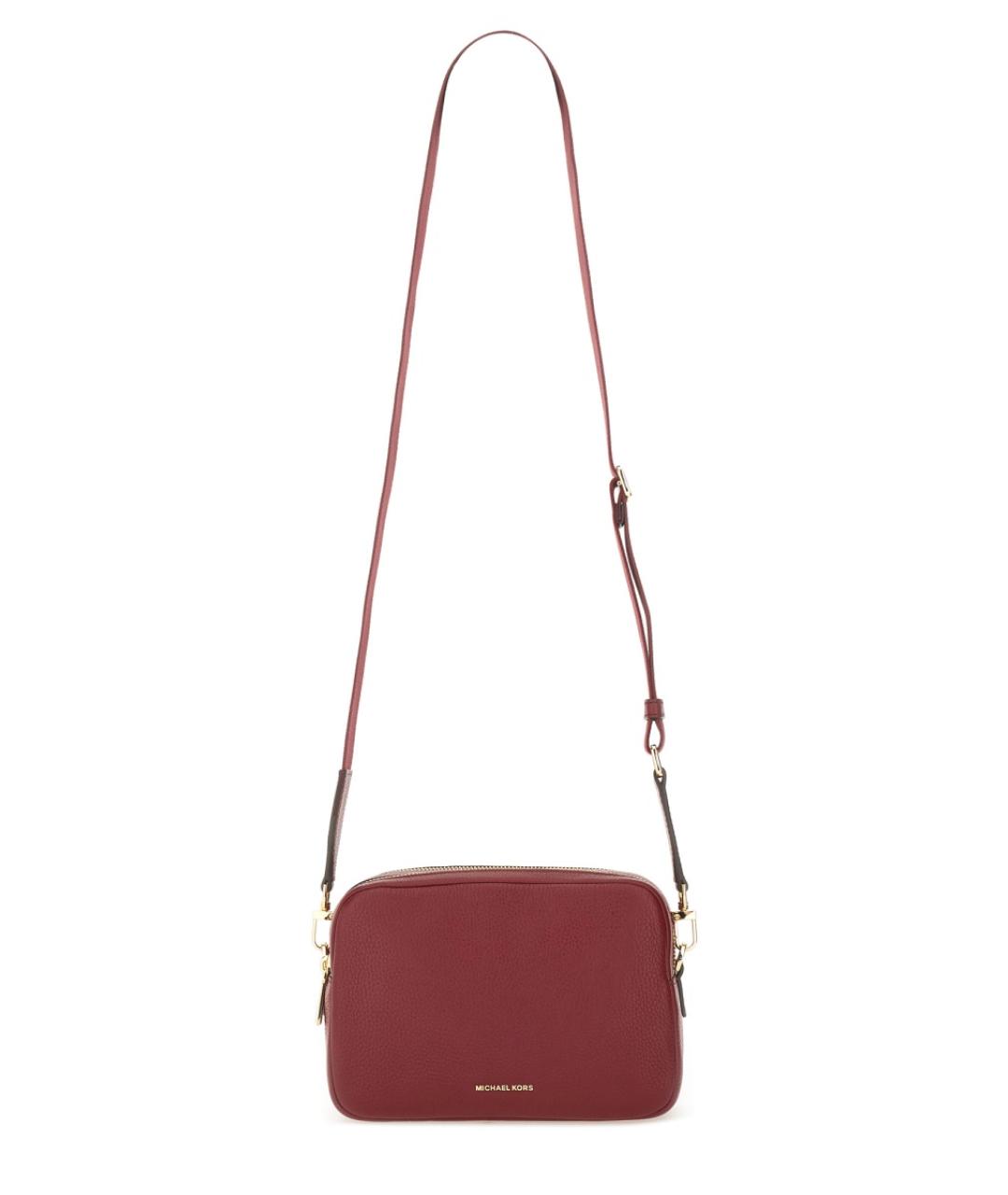 MICHAEL KORS Бордовая кожаная сумка через плечо, фото 3