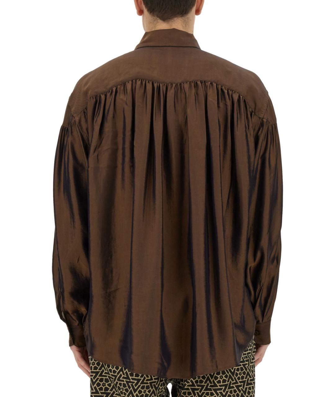 AïE Коричневая хлопковая кэжуал рубашка, фото 3