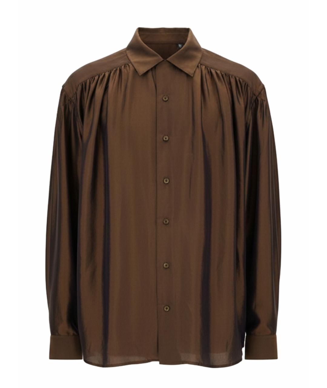 AïE Коричневая хлопковая кэжуал рубашка, фото 1