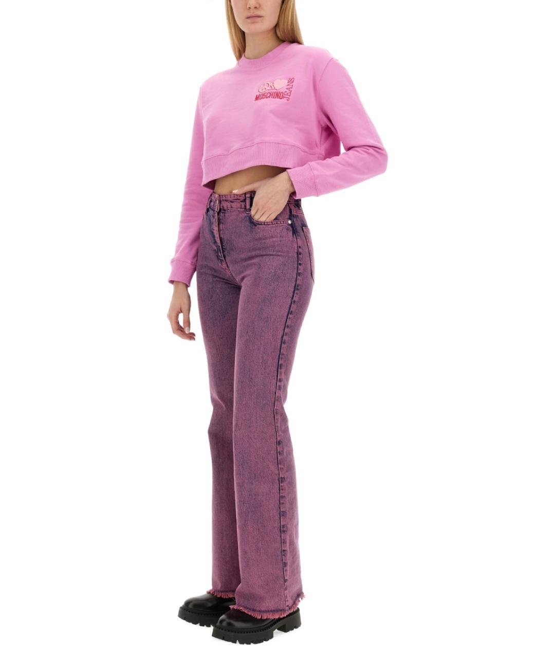 MOSCHINO JEANS Фиолетовые хлопковые прямые джинсы, фото 2