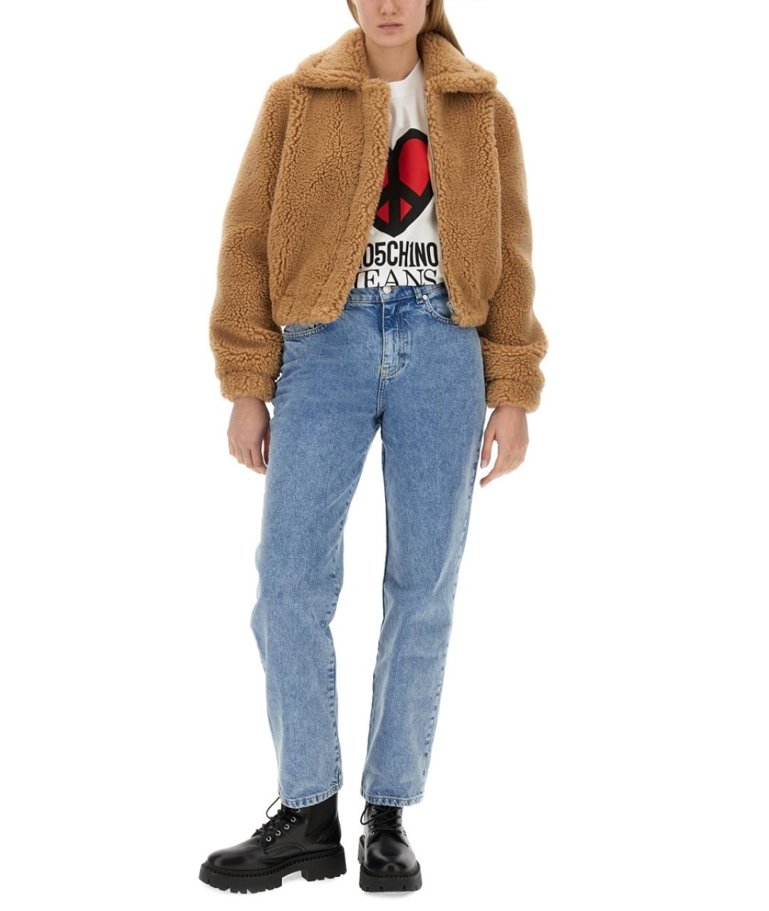 MOSCHINO JEANS Бежевая полиэстеровая куртка, фото 2