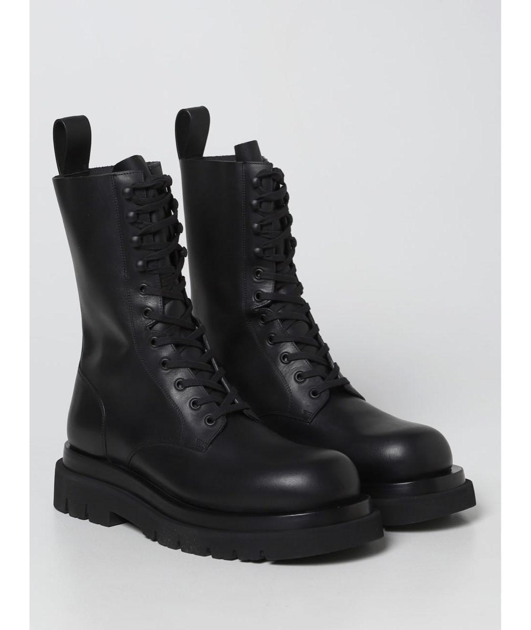 BOTTEGA VENETA Черные кожаные высокие ботинки, фото 2