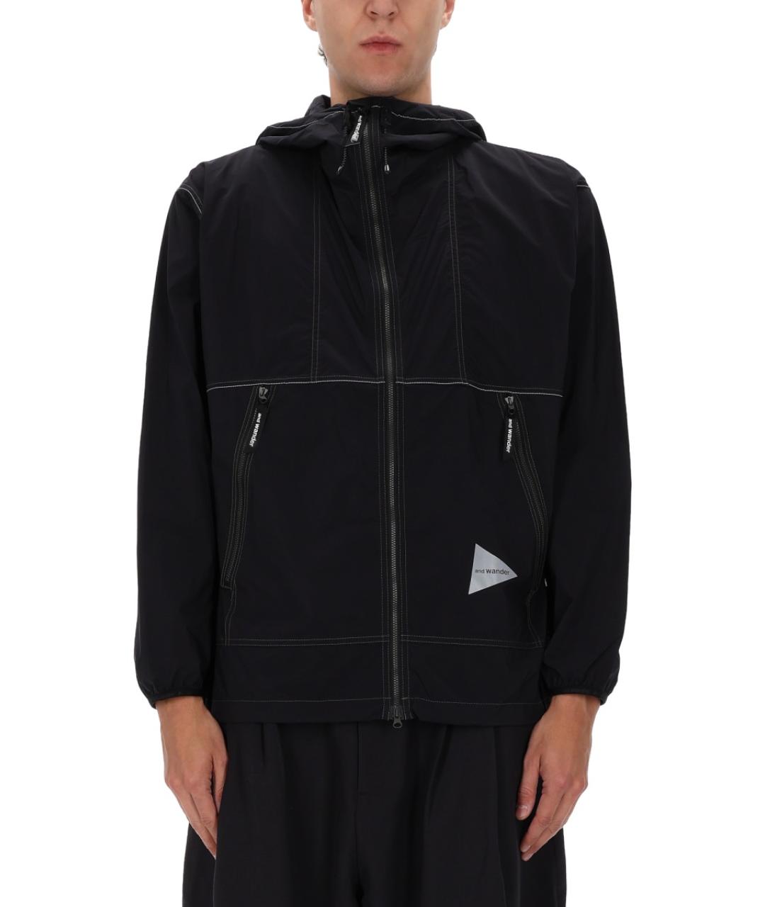 AND WANDER Черная полиамидовая куртка, фото 4