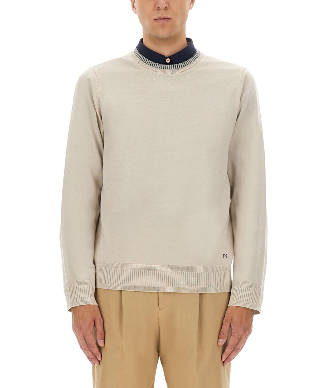 PS BY PAUL SMITH Белый шерстяной джемпер / свитер, фото 5
