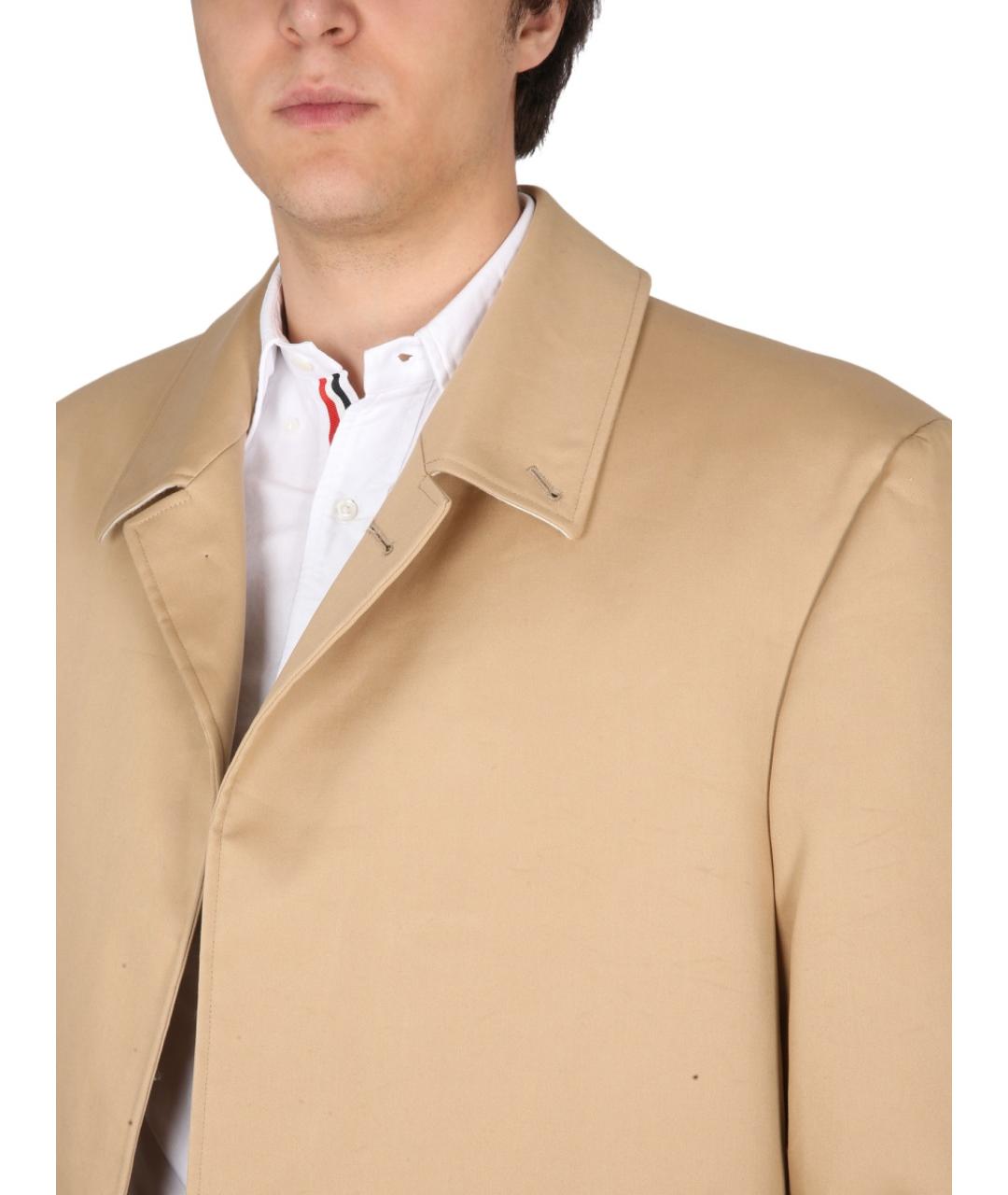 THOM BROWNE Бежевый хлопковый тренч / плащ, фото 5