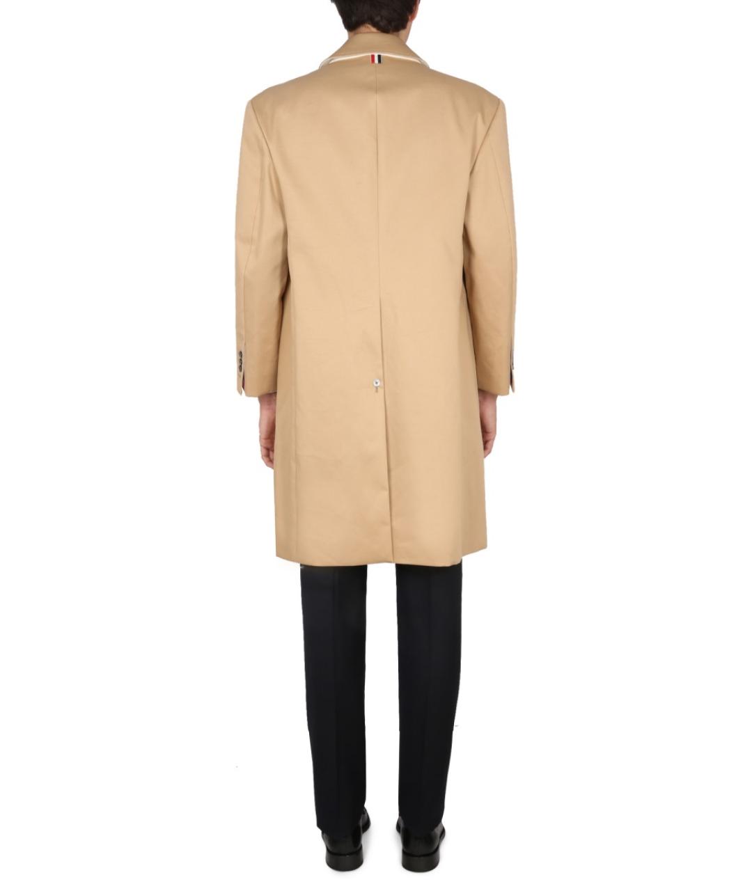 THOM BROWNE Бежевый хлопковый тренч / плащ, фото 4