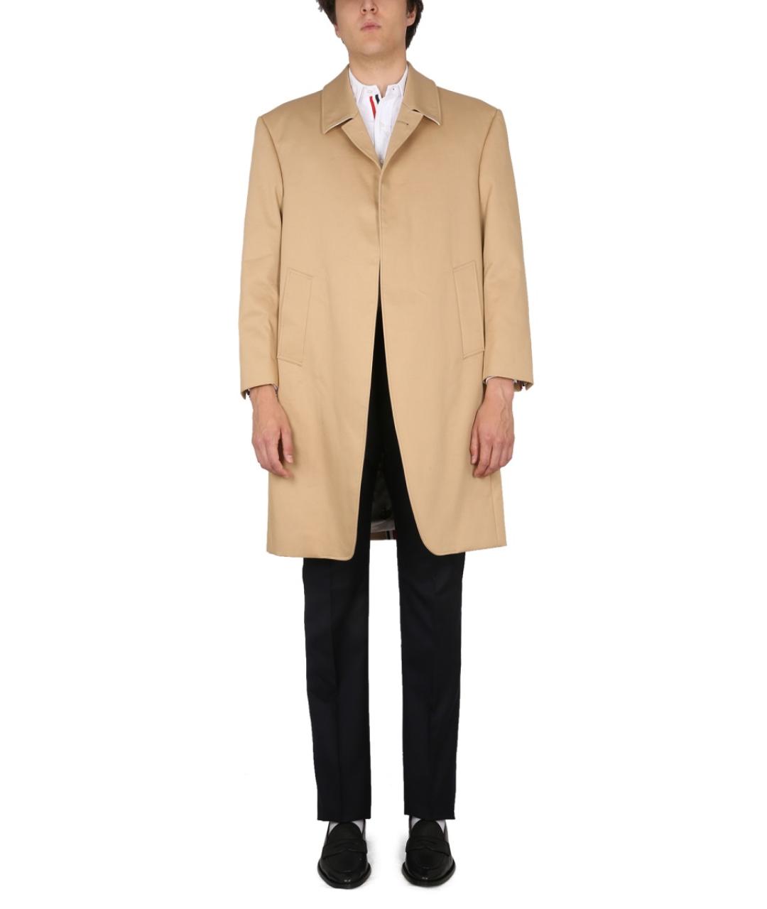 THOM BROWNE Бежевый хлопковый тренч / плащ, фото 2