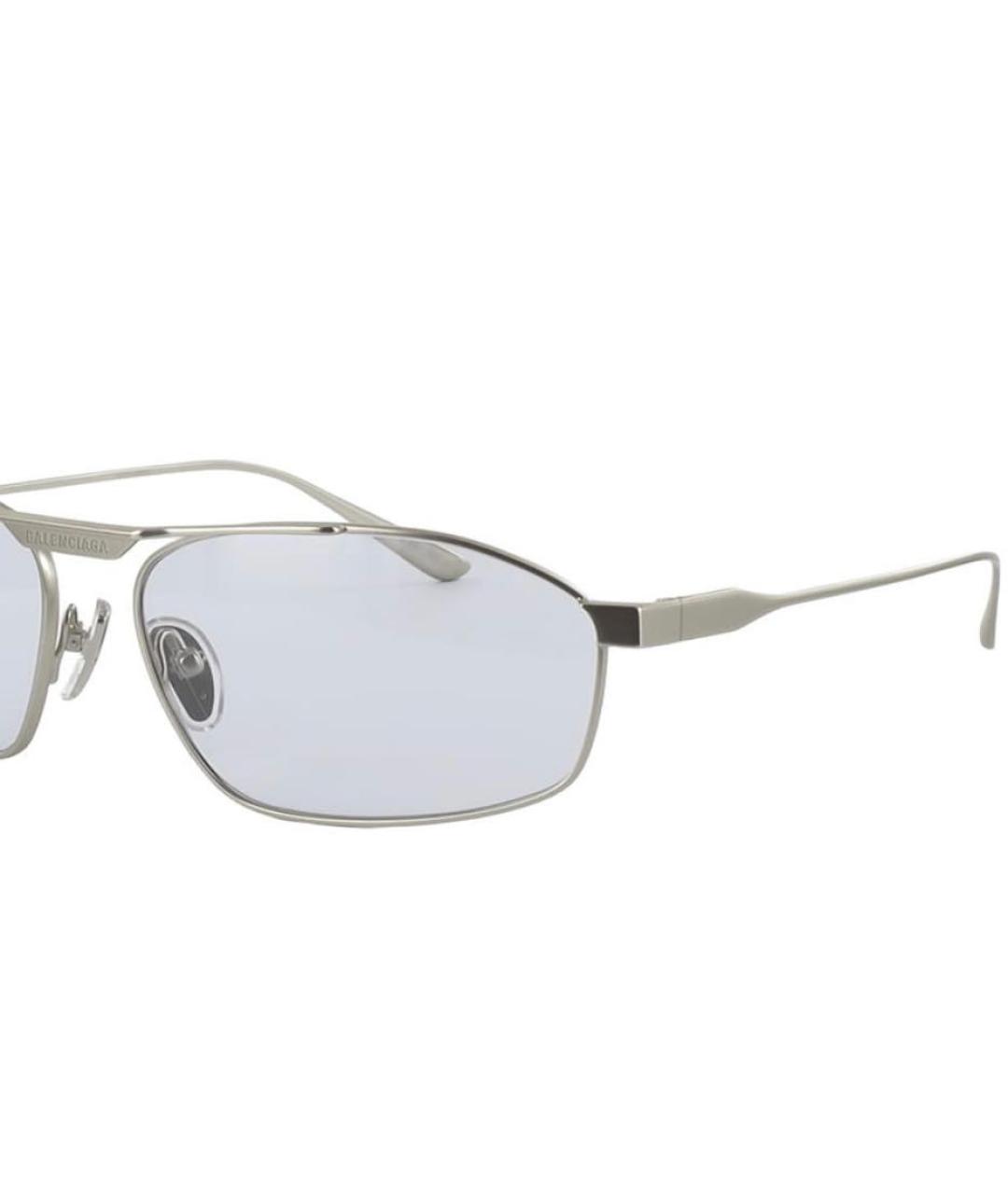 BALENCIAGA Серебряные металлические солнцезащитные очки, фото 2