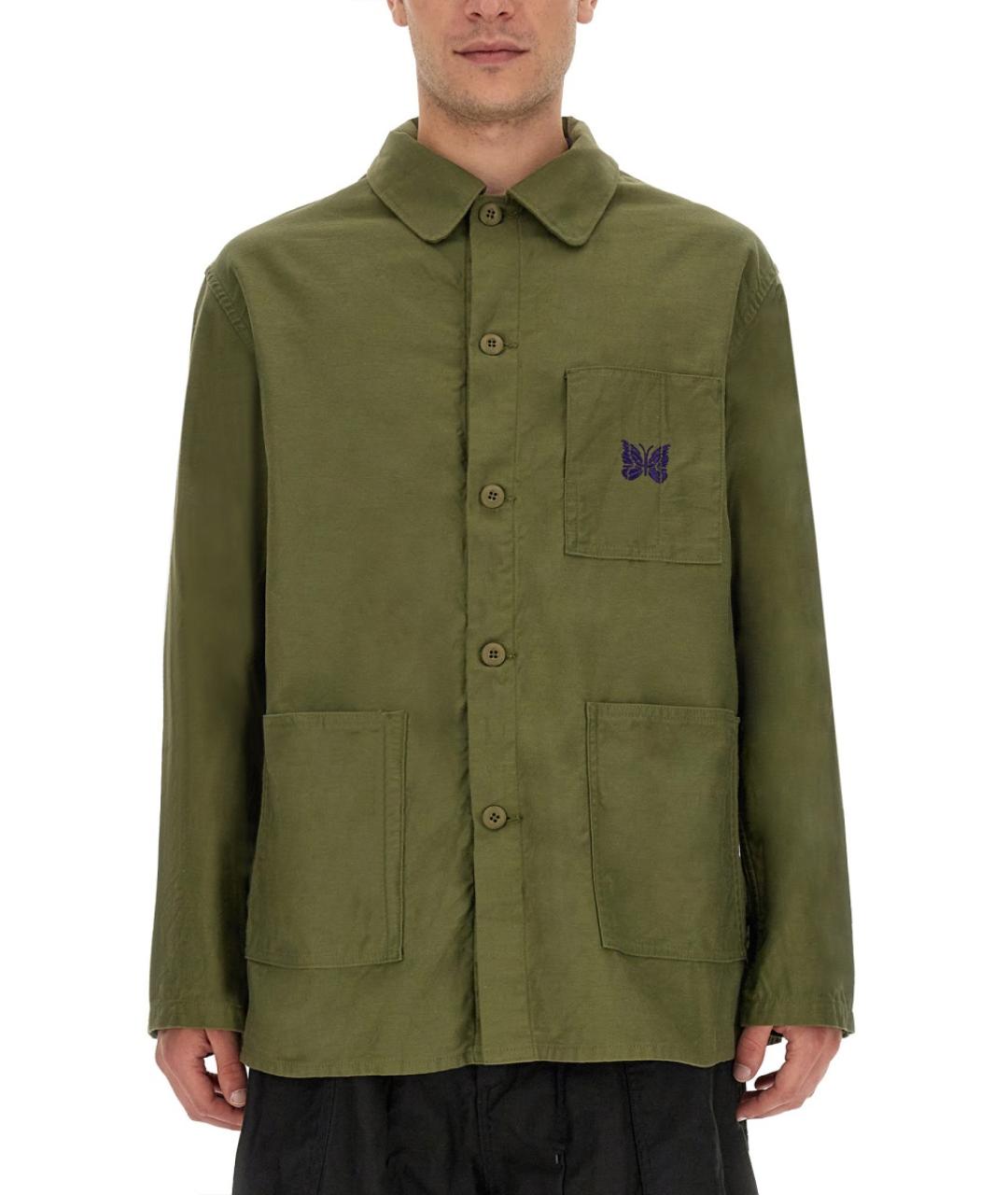 NEEDLES Зеленая хлопковая кэжуал рубашка, фото 5
