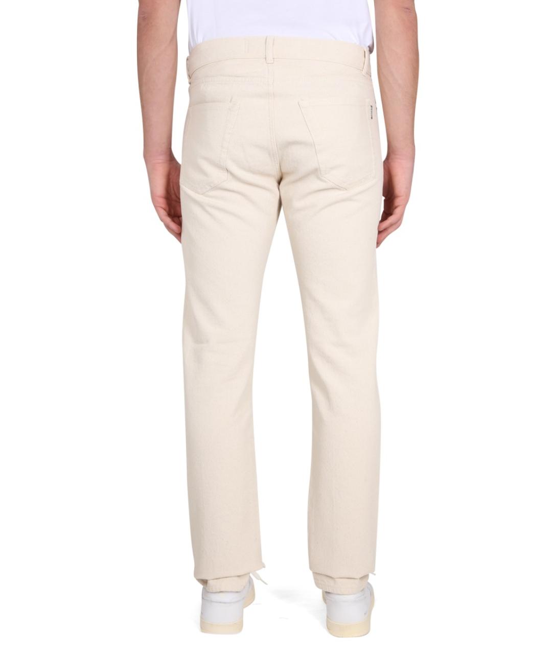 ASPESI Бежевые хлопковые прямые джинсы, фото 4