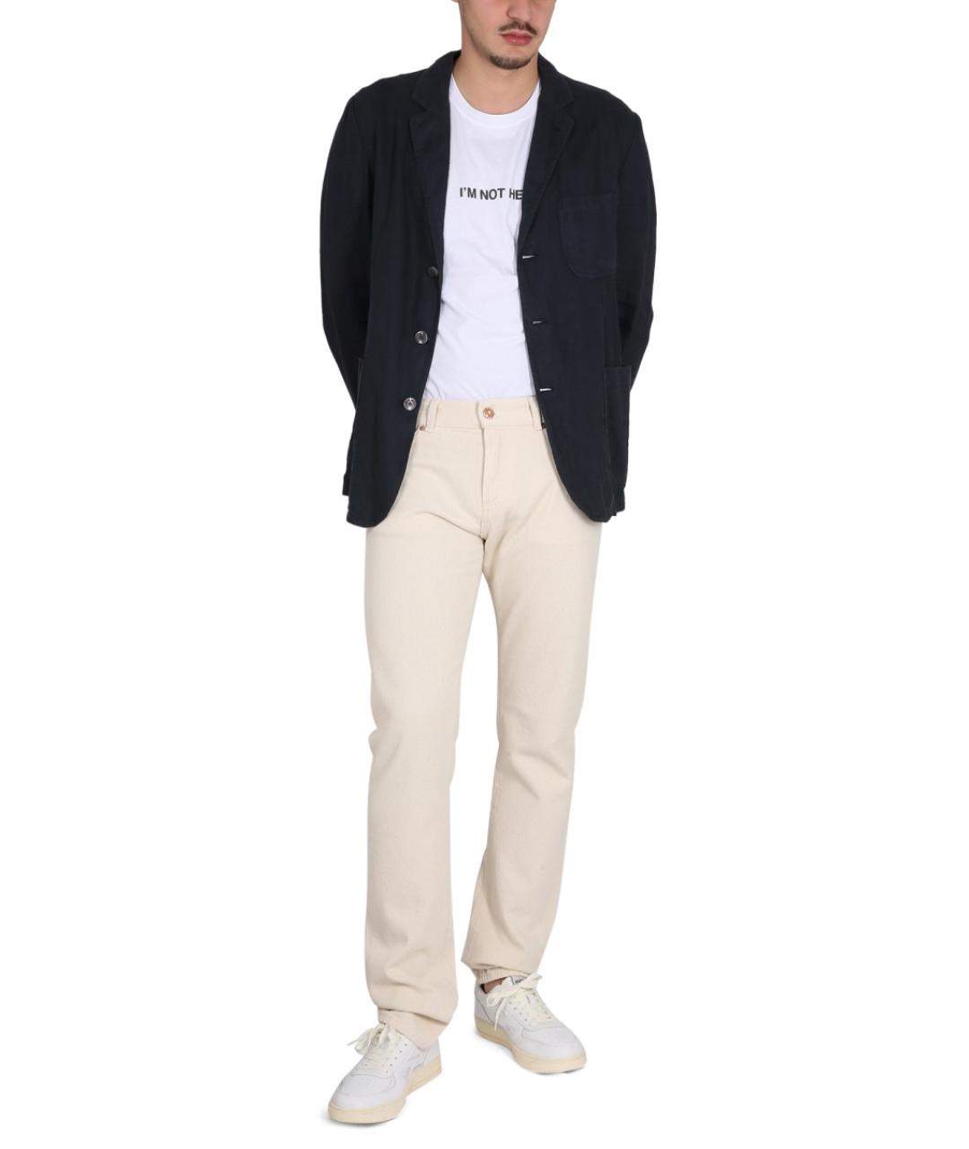 ASPESI Бежевые хлопковые прямые джинсы, фото 2