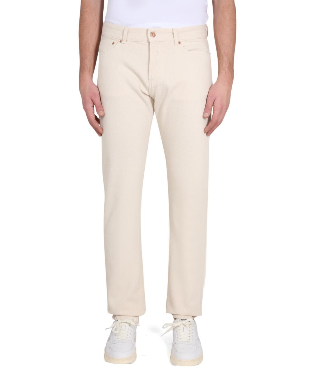 ASPESI Бежевые хлопковые прямые джинсы, фото 5
