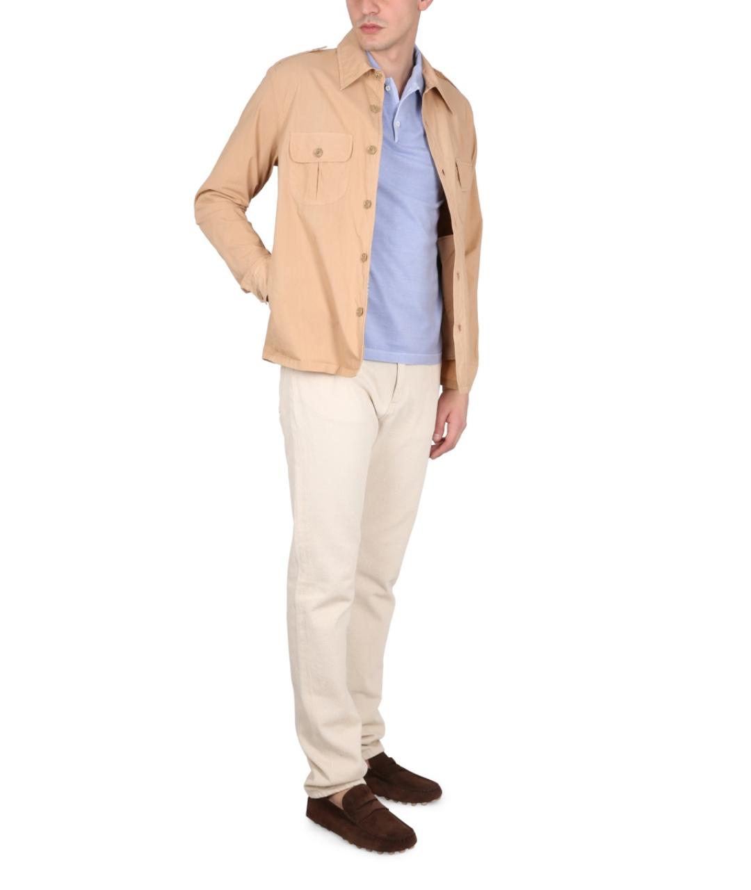 ASPESI Бежевая хлопковая кэжуал рубашка, фото 2