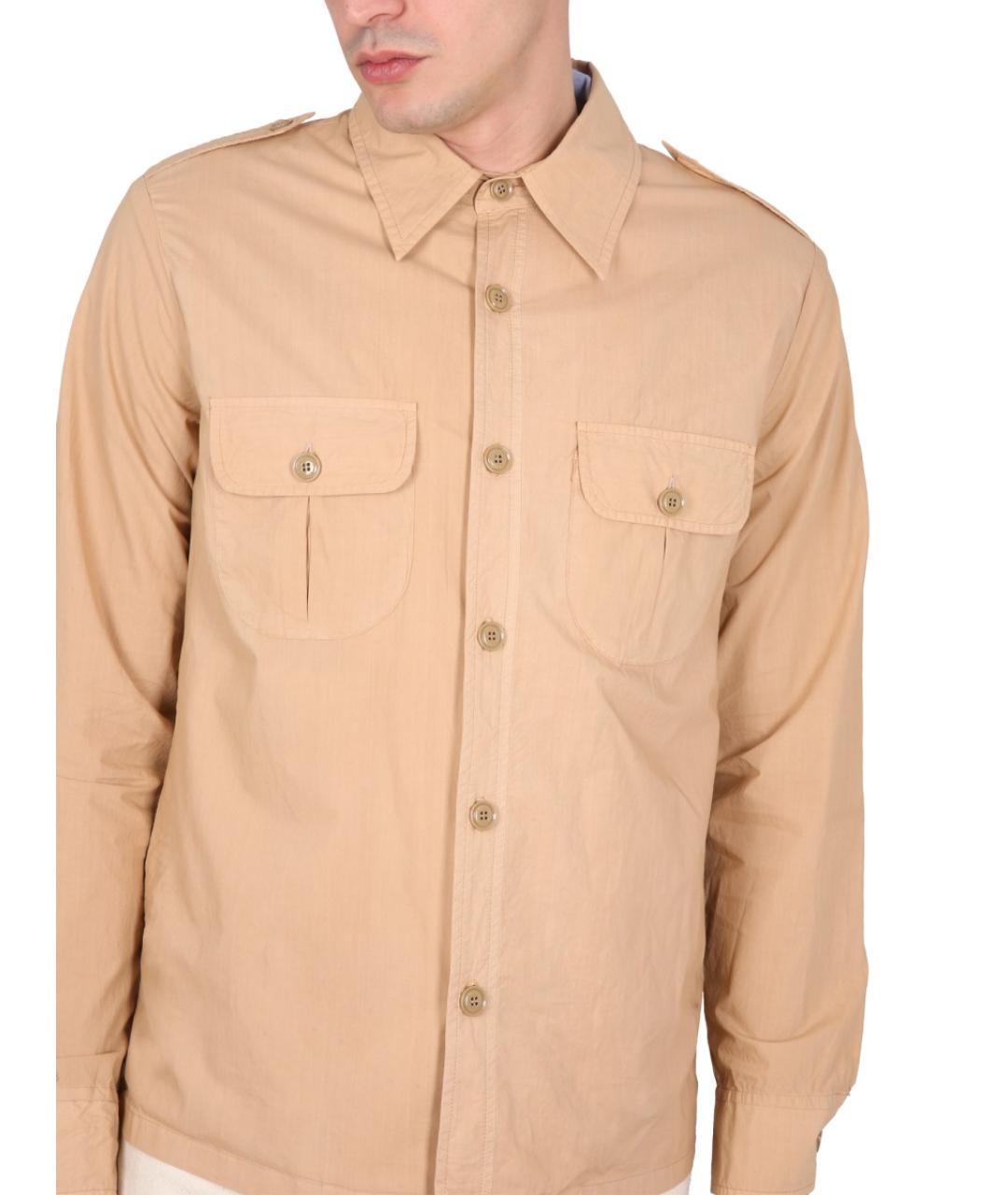 ASPESI Бежевая хлопковая кэжуал рубашка, фото 4