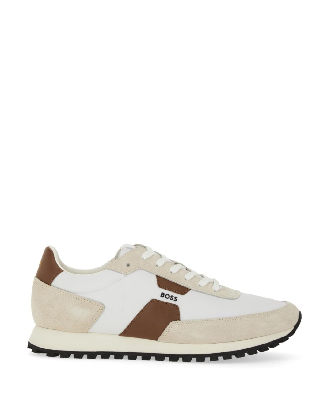 HUGO BOSS Белые кожаные низкие кроссовки / кеды, фото 1