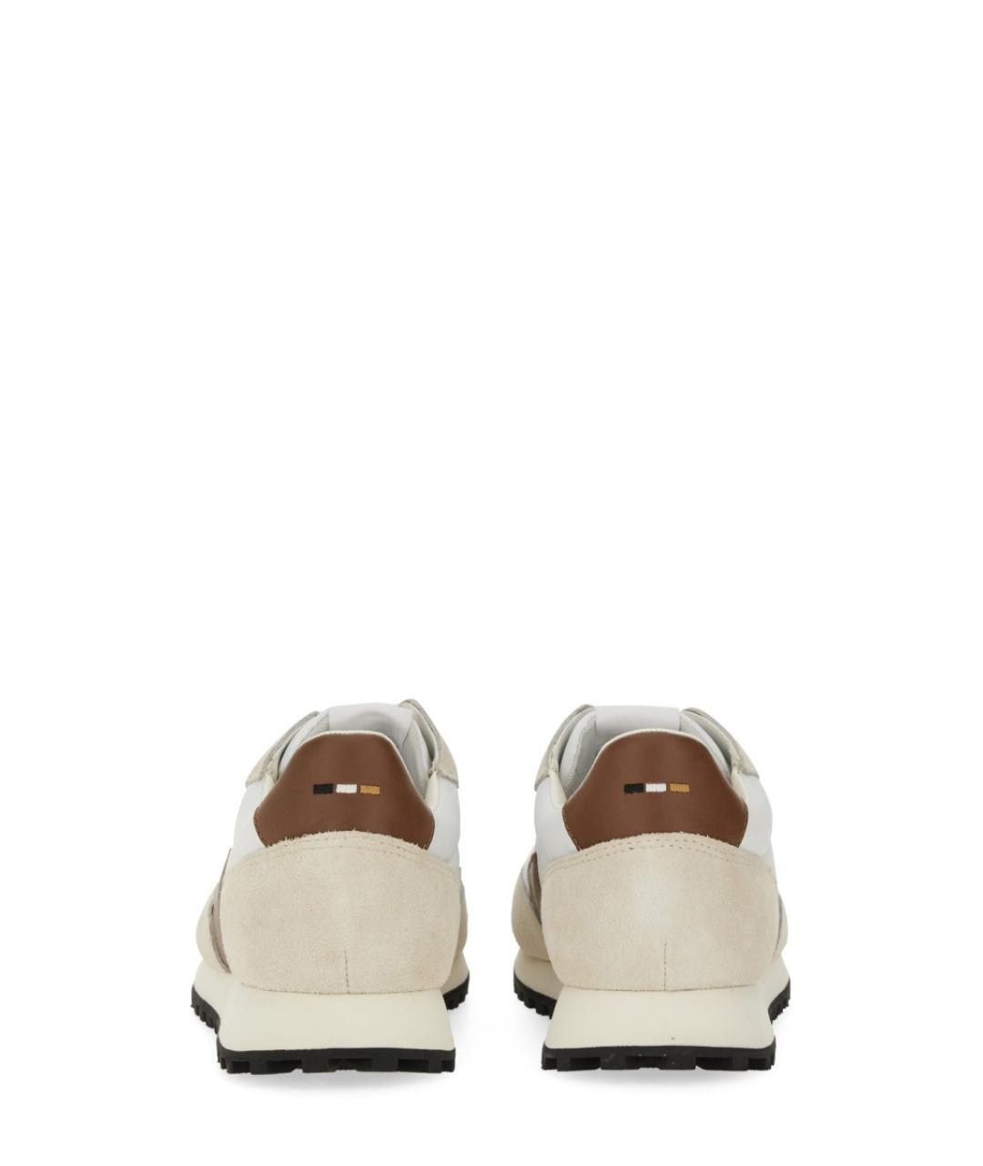 HUGO BOSS Белые кожаные низкие кроссовки / кеды, фото 3