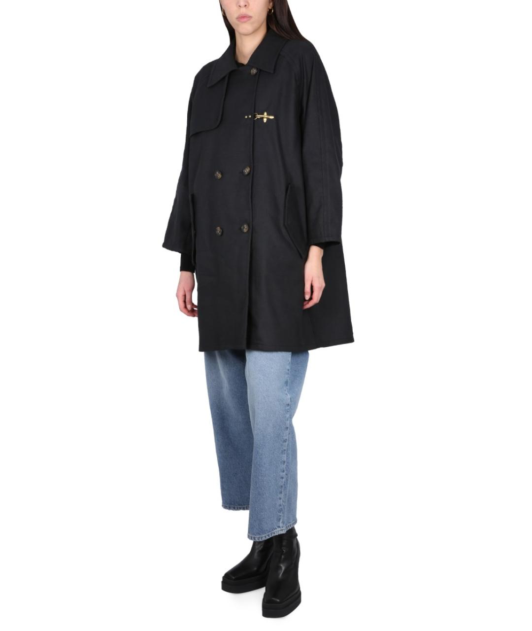 FAY Черный хлопковый тренч/плащ, фото 3