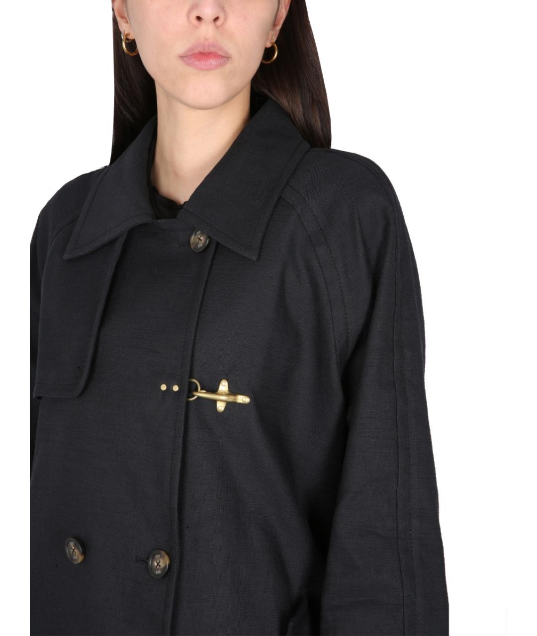 FAY Черный хлопковый тренч/плащ, фото 5