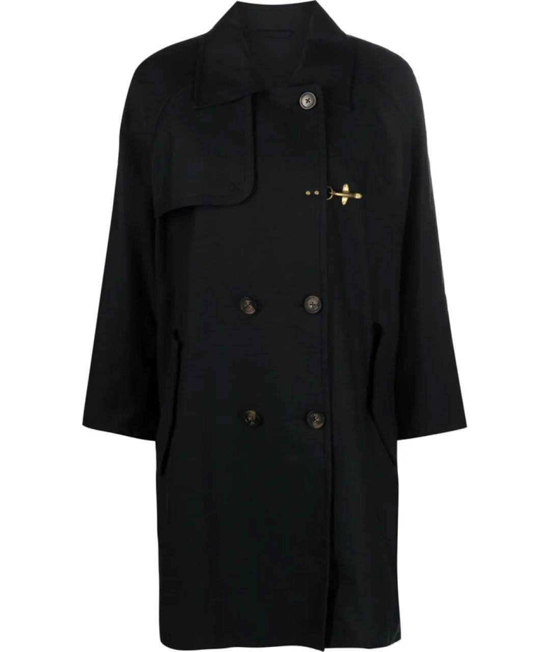 FAY Черный хлопковый тренч/плащ, фото 1